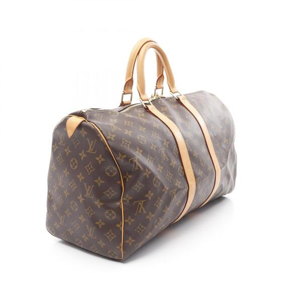 Louis Vuitton Keepall Monogram Boston Bag Canvas Leather Brown - Picture 2 of 10